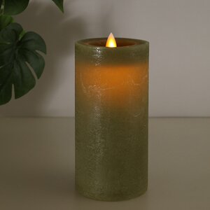 Светодиодная свеча с имитацией пламени Arevallo 15 см, оливковая, батарейка Peha фото 2