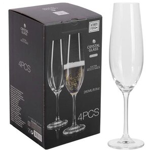 Набор бокалов для шампанского Во-ле-Виконт 4 шт, 260 мл, хрустальное стекло Koopman фото 1