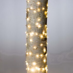 Светодиодная гирлянда Капельки 24 м, 240 теплых белых мини LED ламп, серебряная проволока, контроллер, IP44 Koopman фото 1