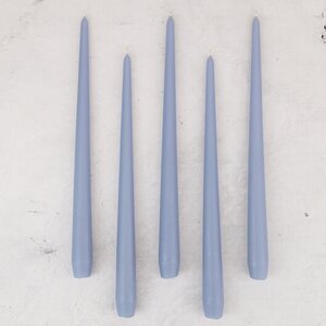Высокие свечи Андреа Velvet 30 см, 5 шт, серо-голубые Candleslight фото 1