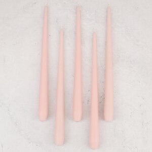 Высокие свечи Андреа Velvet 30 см, 5 шт, розовые пудровые Candleslight фото 1