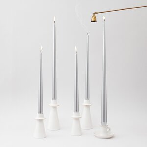 Высокая свеча 40 см Андреа Velvet серебряная Candleslight фото 5