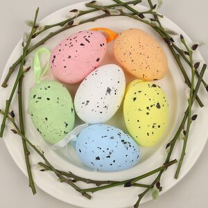 Пасхальные украшения Яйца: Easter Rainbow 6 см, 6 шт, подвеска (Due Esse Christmas, Италия). Артикул: XPA17000361