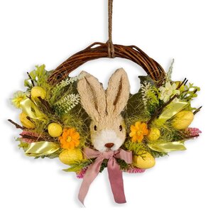 Подвесное украшение Пасхальный Венок Bunny 20 см (Due Esse Christmas, Италия). Артикул: XPA22001871