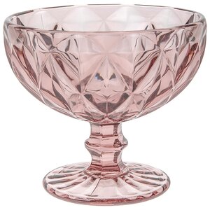 Креманка для мороженого Новогодние грани, 12*10 см, розовый, стекло (Koopman, Нидерланды). Артикул: ID32514