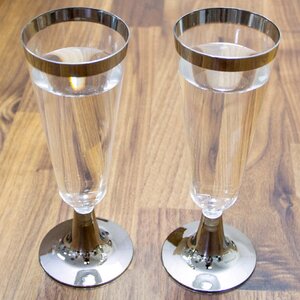 Пластиковые бокалы для шампанского Серебряный Стиль 150 мл 6 шт Снегурочка фото 1