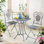 Комплект садовой мебели Ферарра: 1 стол + 2 стула, серый