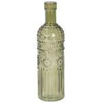 Стеклянная ваза - бутылка Dario 25 см оливковая