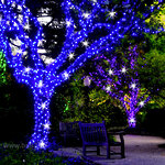 Гирлянды на дерево Клип Лайт Quality Light 100 м, 1000 синих LED ламп, с мерцанием, прозрачный ПВХ, IP44
