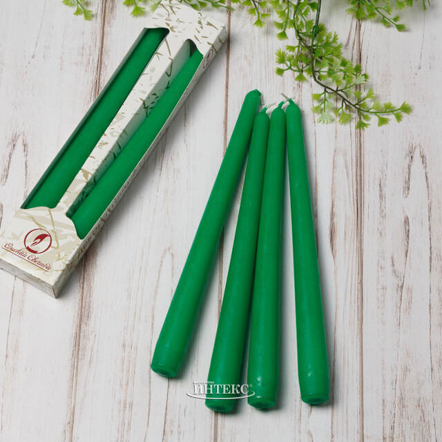 Античные зеленые свечи 24.5 см, 2 шт Омский Свечной