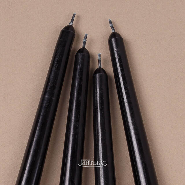 Античные свечи 26 см, 4 шт, черные Омский Свечной