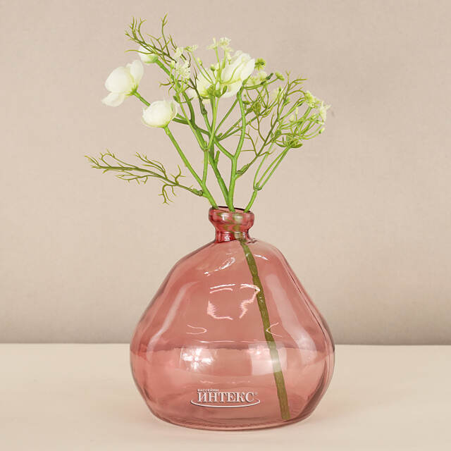 Стеклянная ваза Адажио 17 см розовая Koopman (Купман)