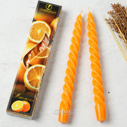 Ароматические свечи Апельсин, витые 24.5 см, 2 шт Омский Свечной