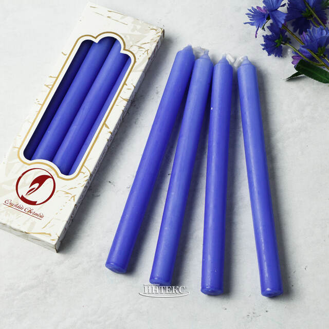 Столовые свечи 24.5 см, 4 шт, лавандовые Омский Свечной