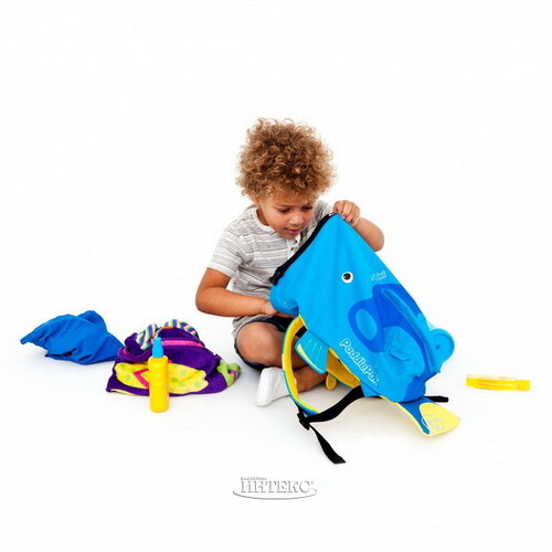 Детский рюкзак для бассейна и пляжа Коралловая рыбка голубая 37 см Trunki