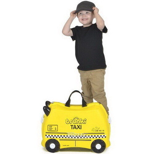 Детский чемодан-каталка Тони Таксист с наклейками Trunki