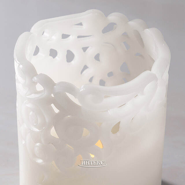 Восковая LED свеча на батарейках Клара 10*8 см белая Star Trading