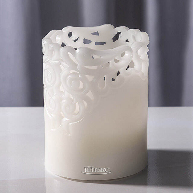 Восковая LED свеча на батарейках Клара 10*8 см белая Star Trading