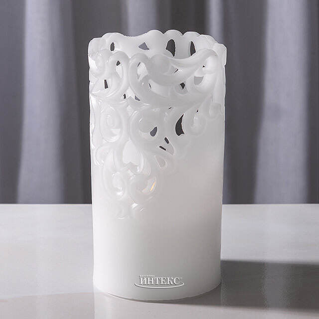 Восковая LED свеча на батарейках Клара 15*8 см белая Star Trading