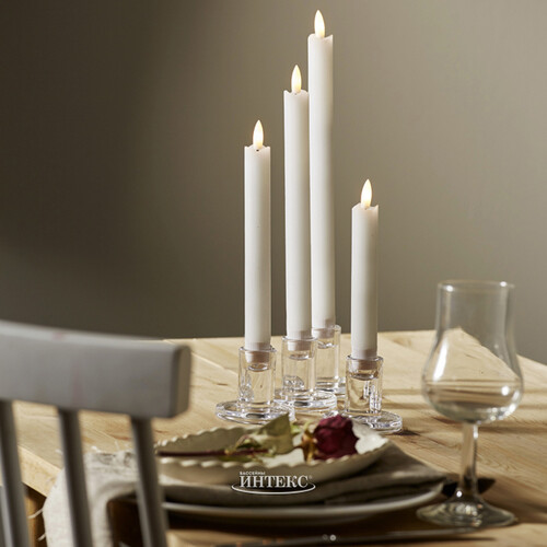 Набор столовых LED свечей с имитацией пламени Flamme 4 шт, 16-28 см Star Trading