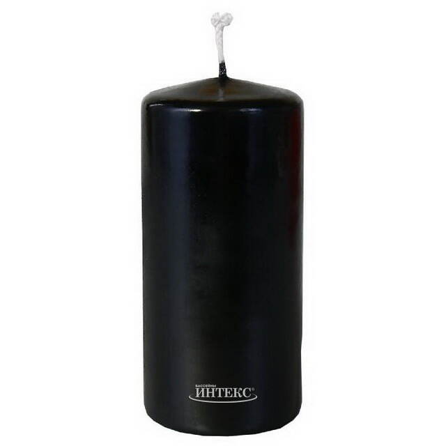 Свеча столбик 125*60 мм черная Омский Свечной