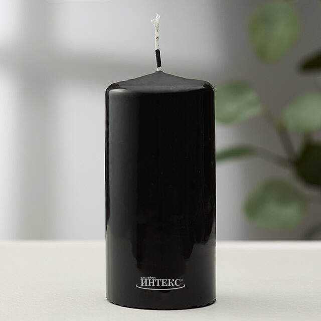 Свеча столбик 125*60 мм черная Омский Свечной