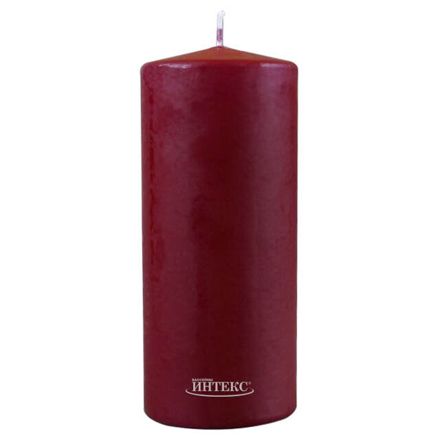 Свеча столбик 125*60 мм, бордовая Омский Свечной