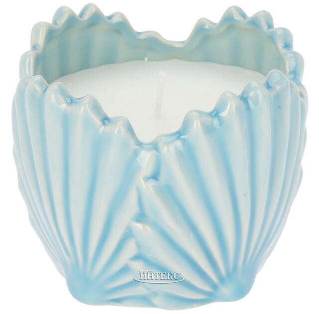 Декоративная свеча Seashell 9 см голубая Koopman