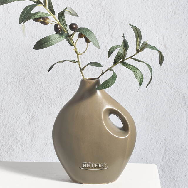 Фарфоровая ваза кувшин Монте-Альбан 20 см оливковая Koopman (Купман)