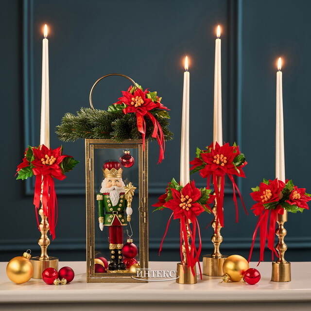 Декор для свечи Букет пуансеттий 13 см Swerox (Сверокс)