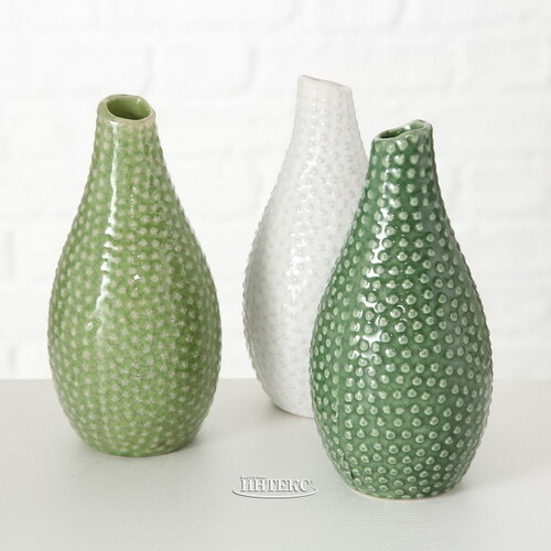 Керамическая ваза Tessa 18 см темно-зеленая Boltze