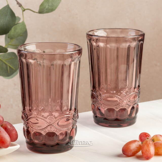 Стакан для воды Монруж 300 мл розовый, стекло Boltze