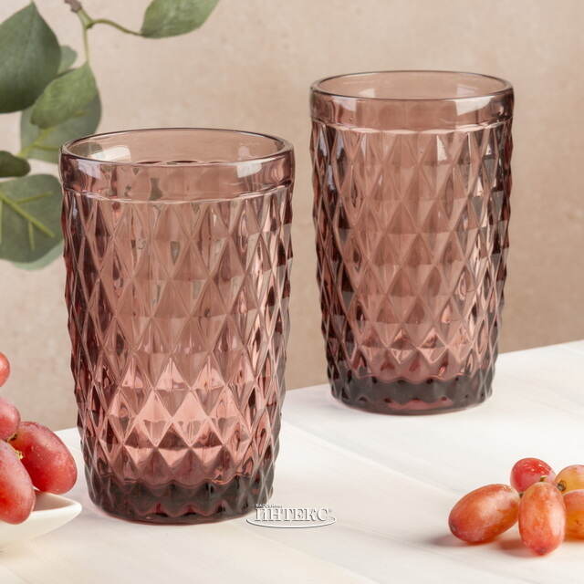 Стакан для воды Шатель 300 мл розовый, стекло Boltze