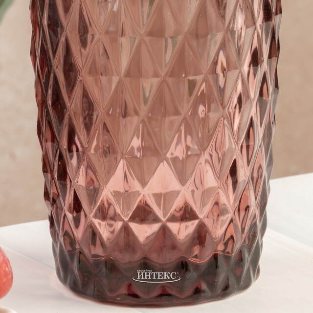 Стакан для воды Шатель 300 мл розовый, стекло Boltze