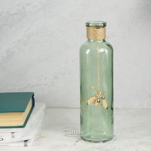 Стеклянная ваза Валенсоль 22 см нежно-зеленая Boltze