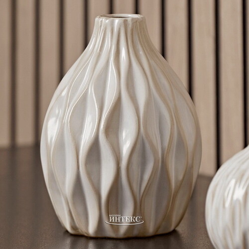Фарфоровая ваза для цветов Creamy Pearl 15 см Boltze