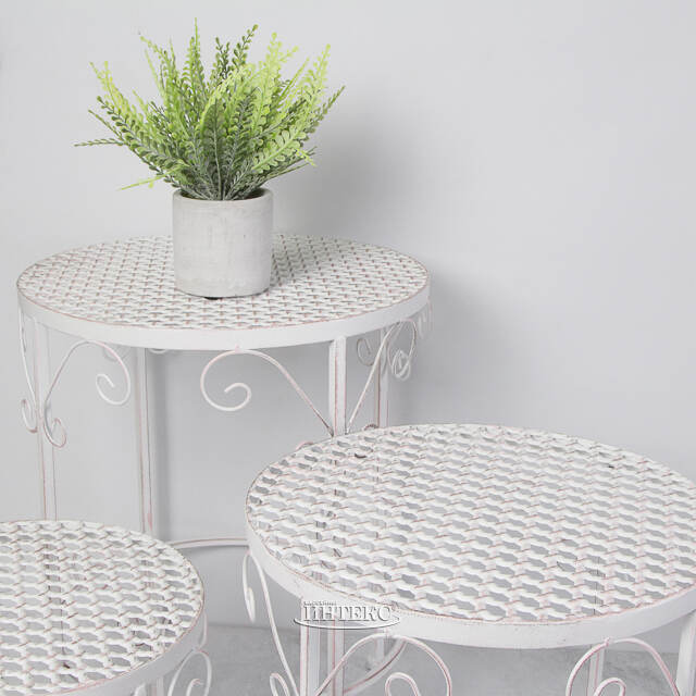 Комплект кофейных столиков Триббиани, 3 шт, белый Edelman