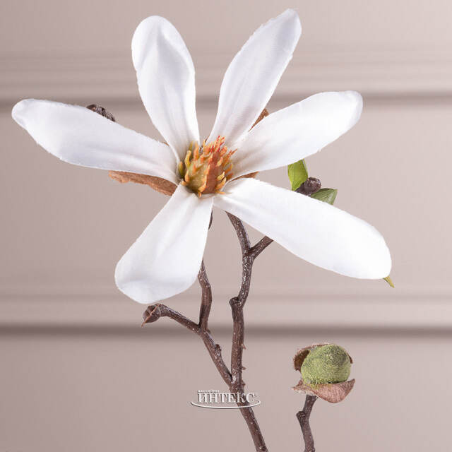 Ветка Магнолии белая 45 см Edelman