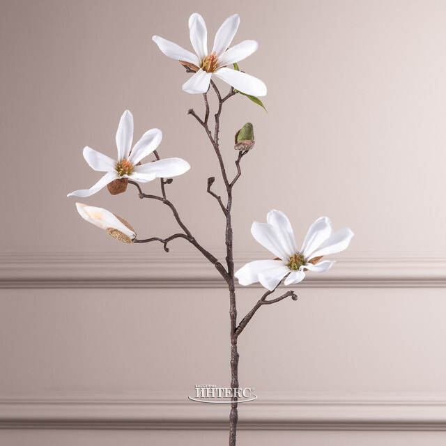 Ветка Магнолии белая 45 см Edelman