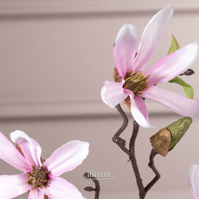Ветка Магнолии светло-розовая 45 см Edelman
