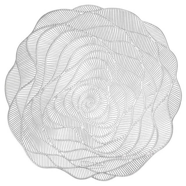 Набор сервировочных салфеток Роуз 38 см серебряный, 4 шт Koopman