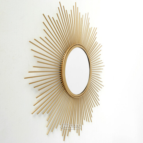 Настенное зеркало - солнце Бруклин 50 см золотое уцененное Boltze