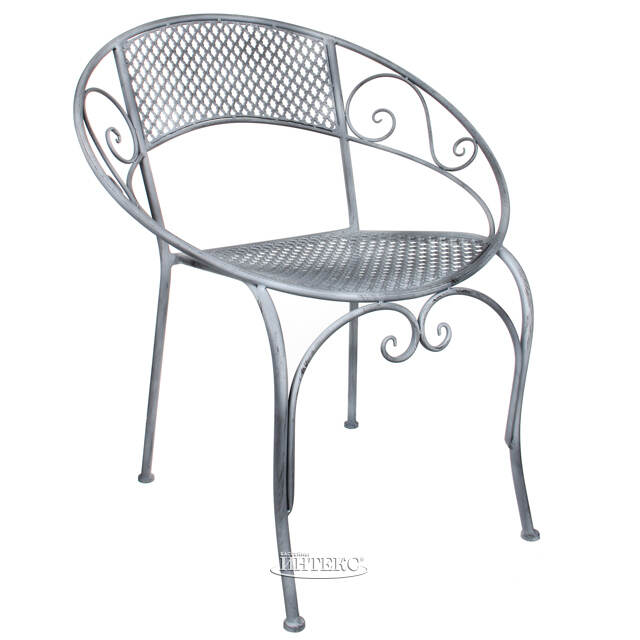 Металлический стул-кресло Триббиани 76*66*57 см, серый, металл Edelman