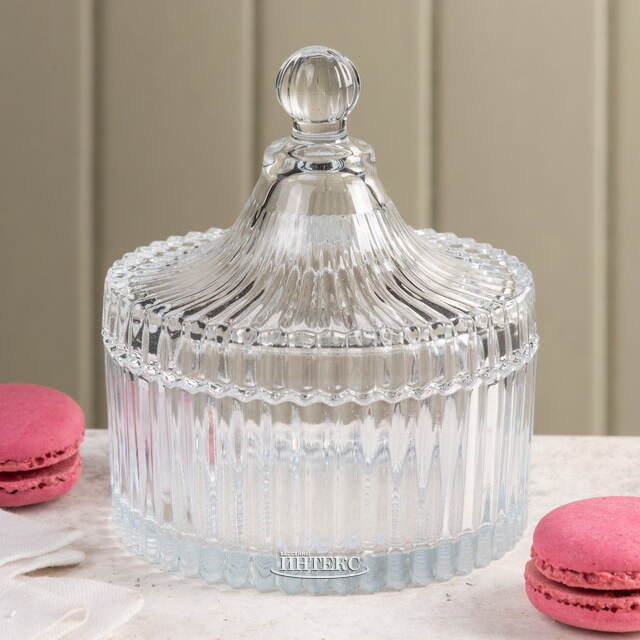 Сахарница с крышкой Кирстин 12*10 см, стекло Boltze