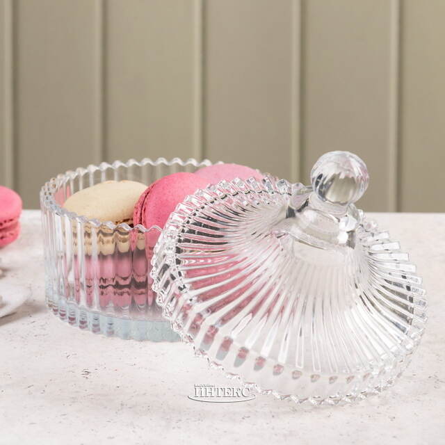 Сахарница с крышкой Кирстин 12*10 см, стекло Boltze