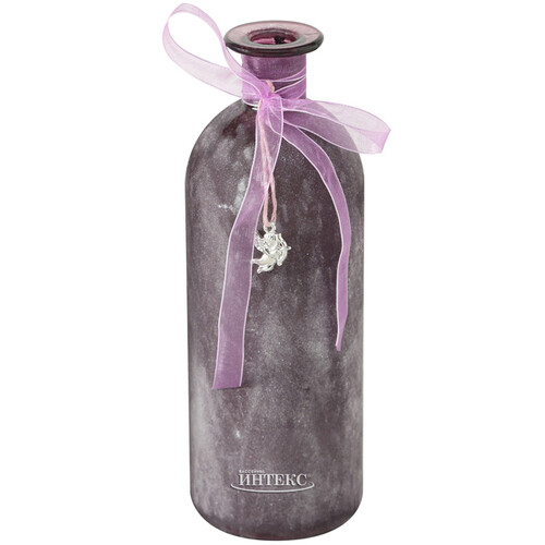 Стеклянная ваза - бутылка Олиана 21 см черничная Boltze