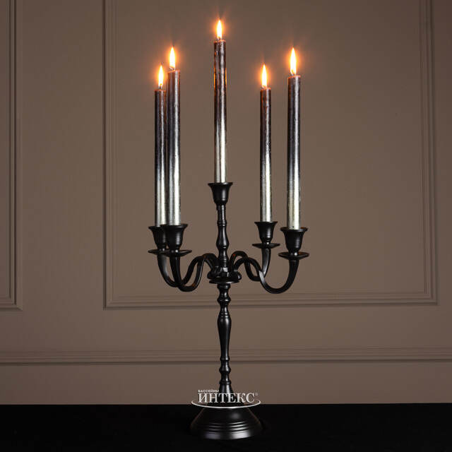 Канделябр на 5 свечей Порта-Салво 40 см черный Boltze