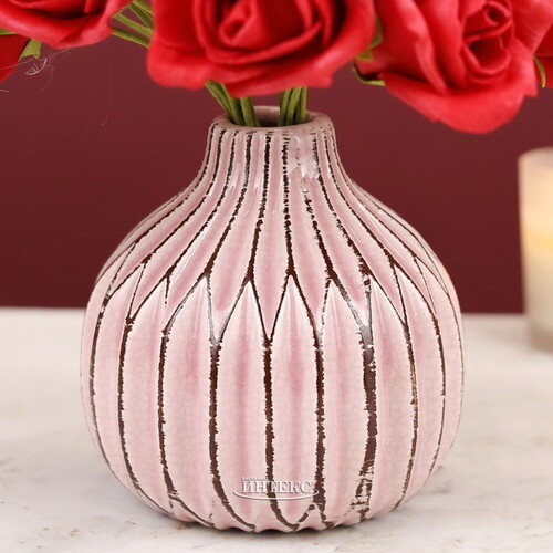 Керамическая вазочка Жюстин 11 см нежно-розовая Boltze