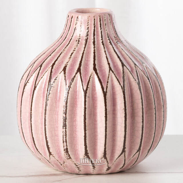 Керамическая вазочка Жюстин 11 см нежно-розовая Boltze