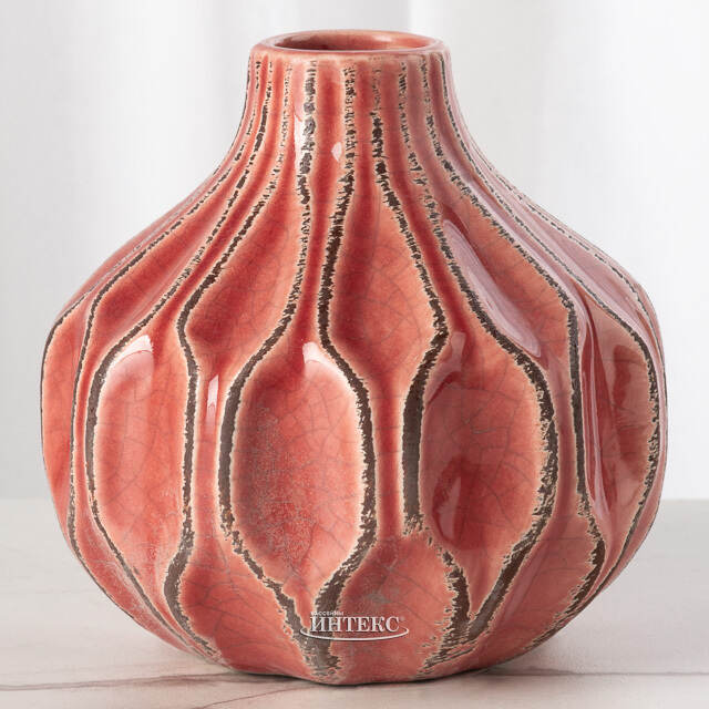 Керамическая вазочка Жюстин 11 см темно-розовая Boltze